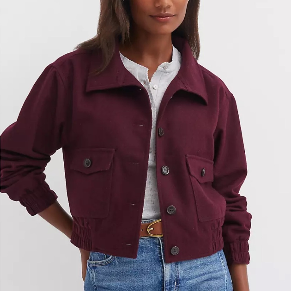 Loft Wool Blend Bomber Jacket